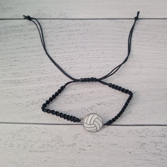Adjustable Bracelet - Black with Soccer Charm - Picture 1 of 5